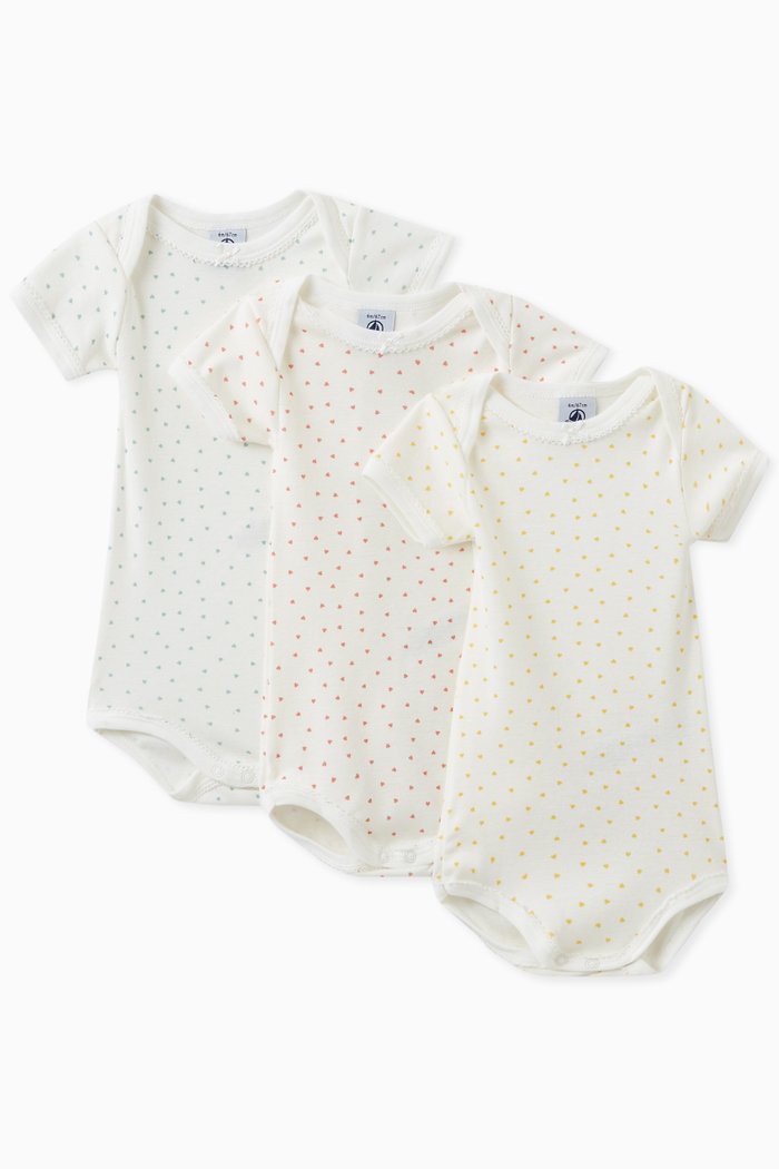 

Assorted Bodysuit in Cotton, Set of 3, Multicolour