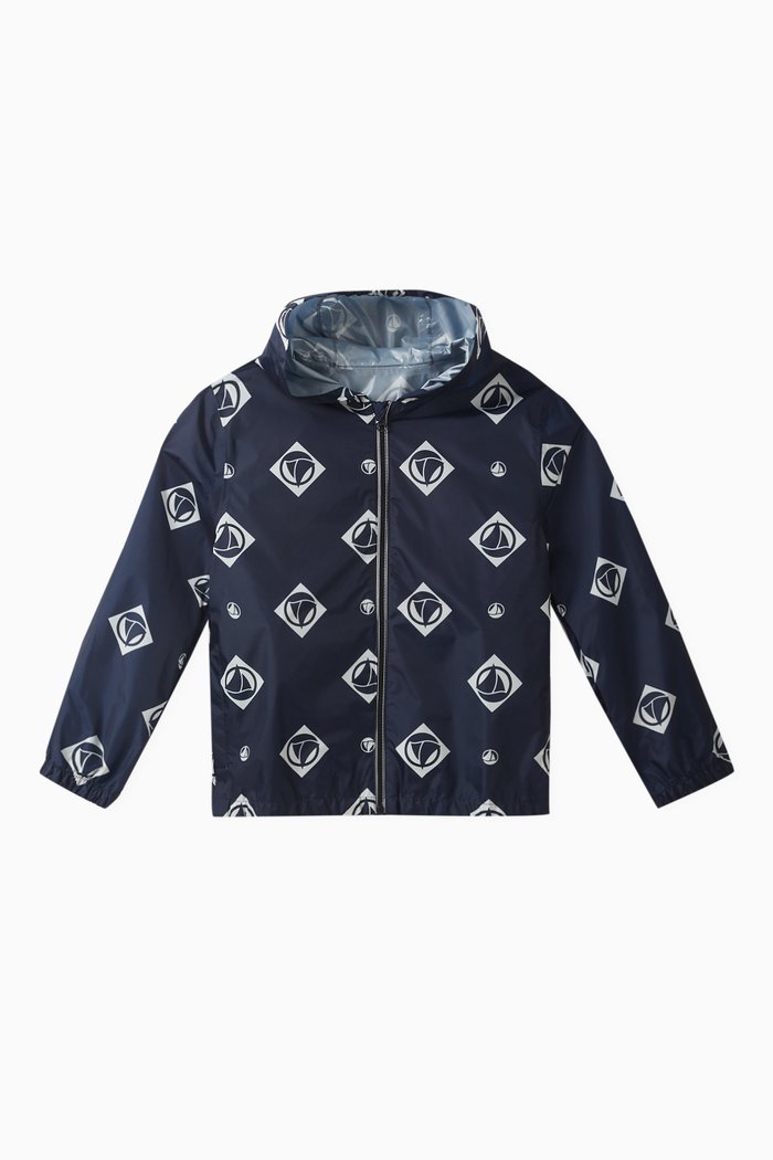 

Logo Print Windcheater in Recycled Materials, Multicolour