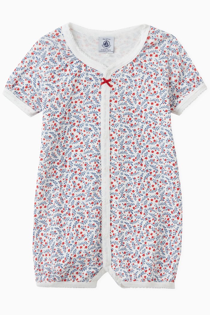 

Floral-print Romper in Cotton, Multicolour