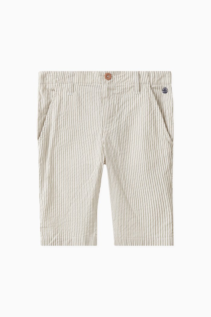 

Striped Bermuda Shorts in Cotton, Multicolour