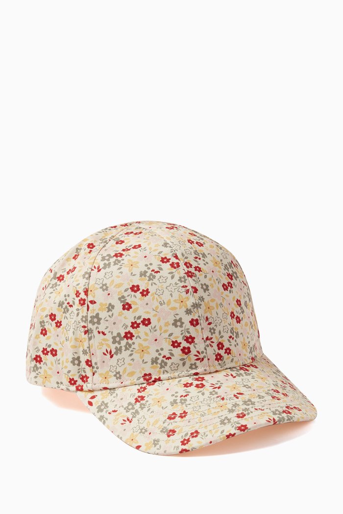 

Floral Print Cap in Cotton, Multicolour