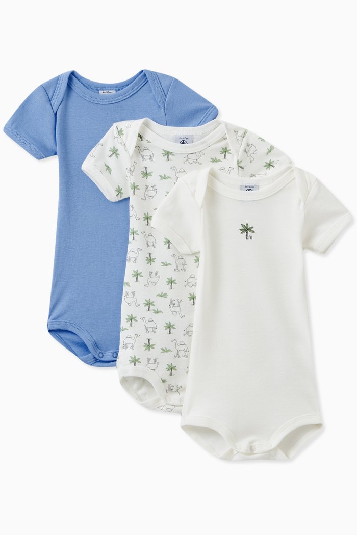 

Assorted Bodysuit in Cotton, Set of 3, Multicolour