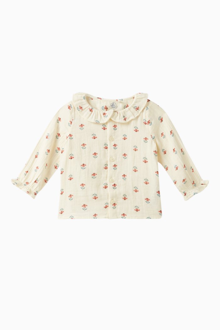 Floral Print Blouse in Cotton, Multicolour