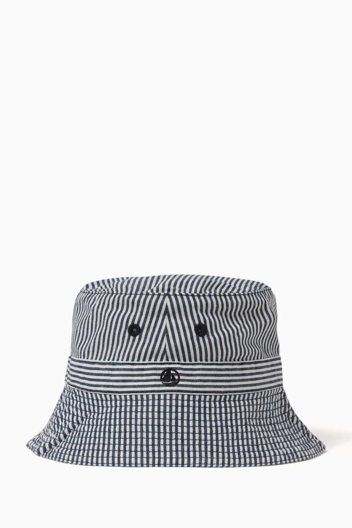 

Striped Sun Hat in Cotton, Multicolour