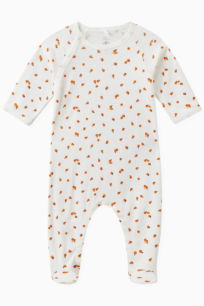 

Orange-print Sleepsuit in Cotton, Multicolour