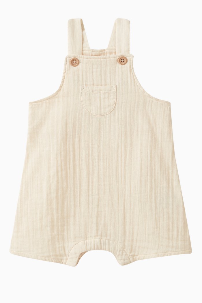 

Plain Dungarees in Cotton Gauze, Neutral