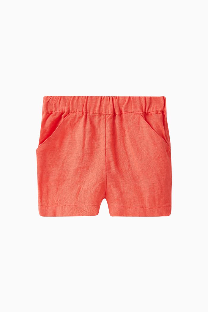 

Pull-on Shorts in Linen, Orange