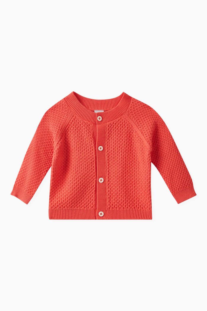 

Knitted Cardigan in Cotton, Orange