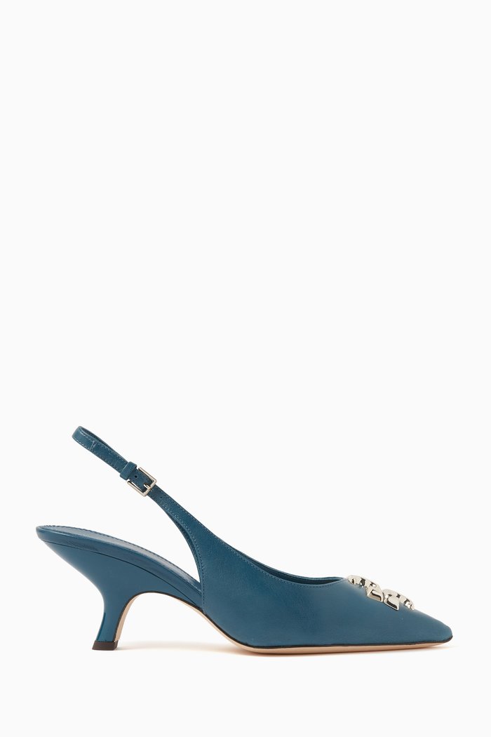 

Eleanor 65 Slingback Pumps in Leather, Blue