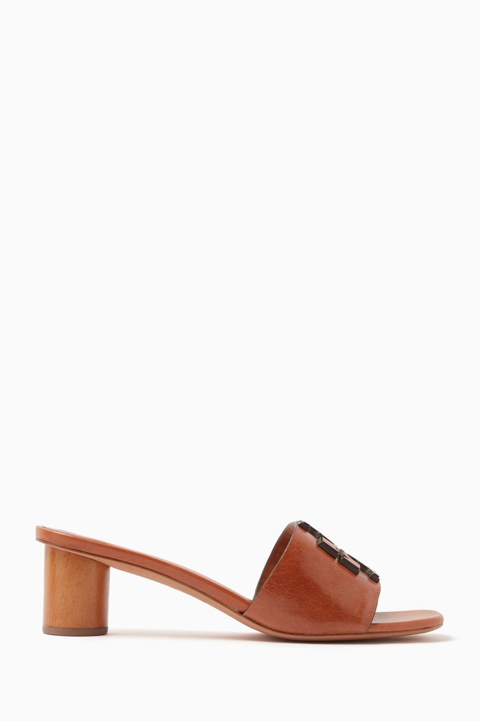 

Ines Logo 55 Mules in Leather, Brown
