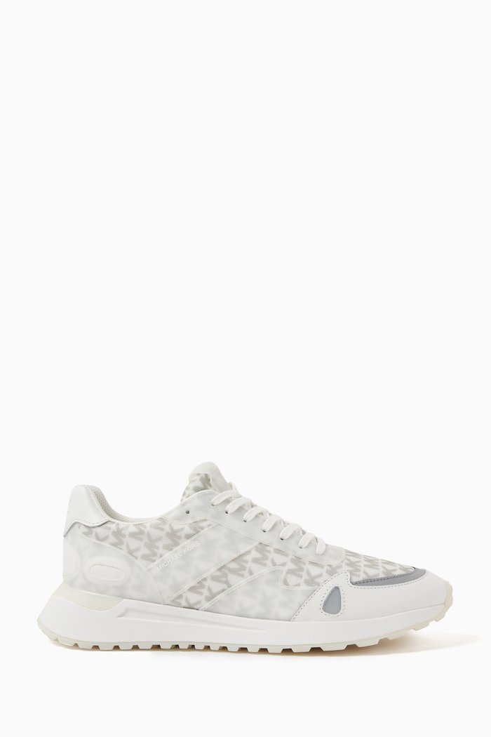 

Miles Logo Print Sneakers in Vinyl, White