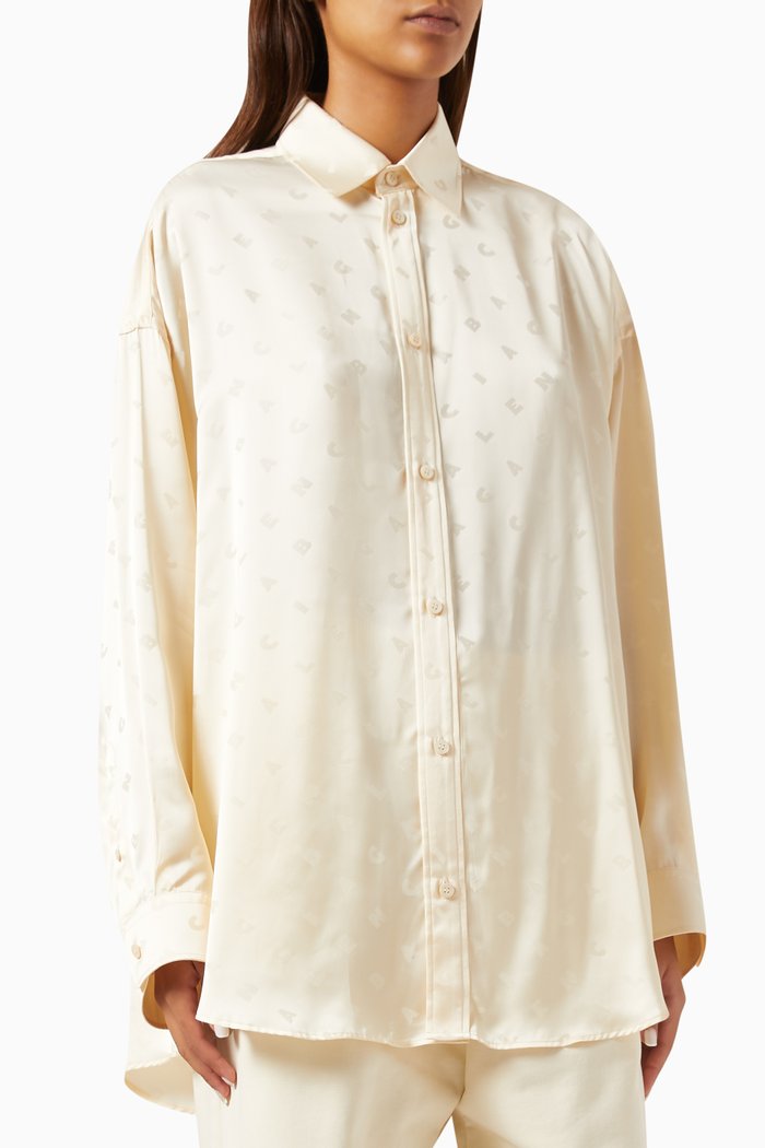 

Logo-jacquard Oversized Shirt in Viscose, Neutral