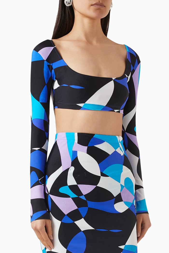 

Sasha Crop Top in Stretch-nylon, Blue
