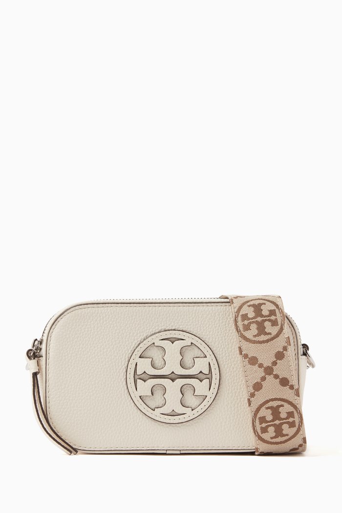 

Mini Miller Zip Crossbody Bag in Leather, White