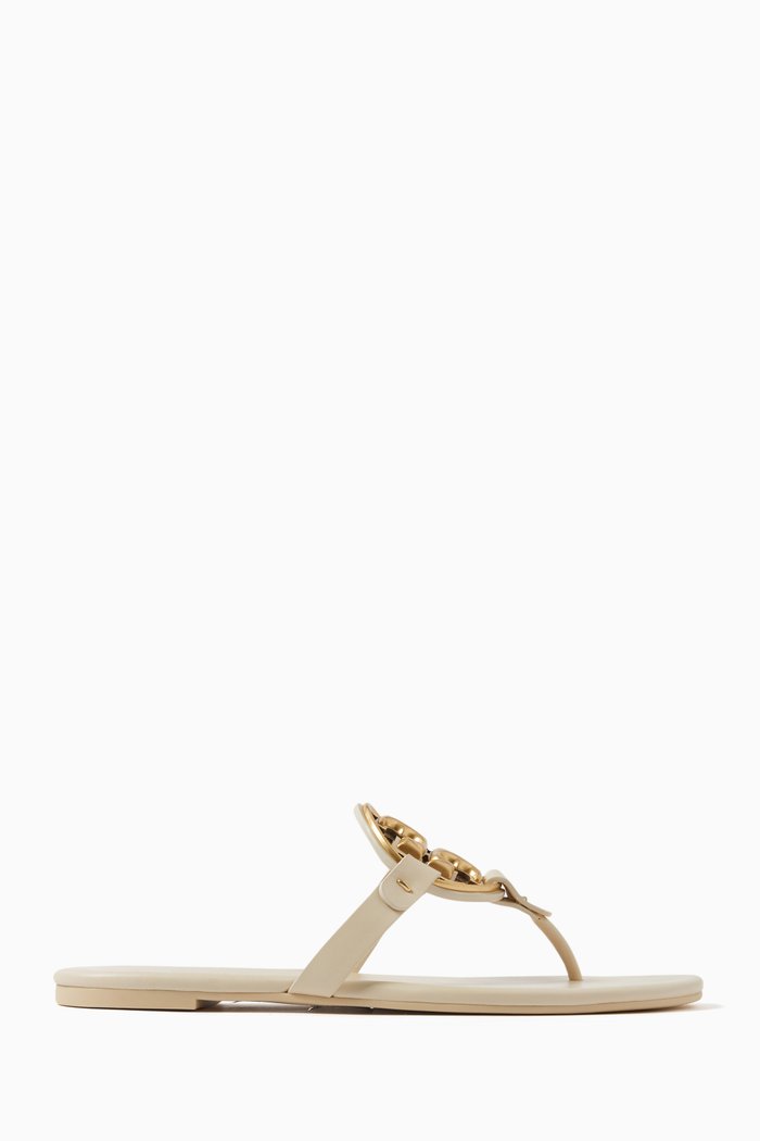 

Metal Miller Soft Sandals in Leather, White
