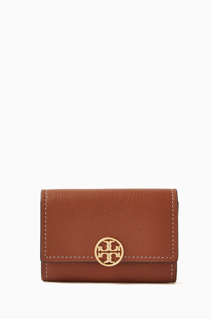 

Miller Mini Wallet in Textured Leather, Brown