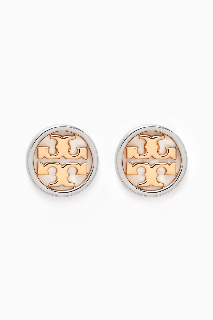 

Miller Logo Stud Earrings in 18kt Gold-plated & Silver-plated Brass