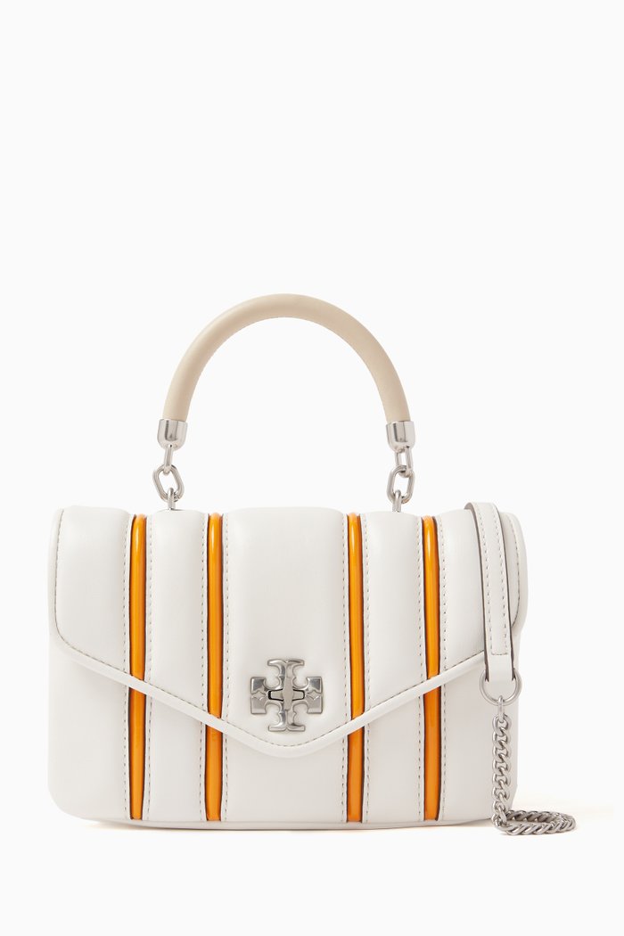 Mini Kira Bombe Stripe Top Handle Bag, Orange