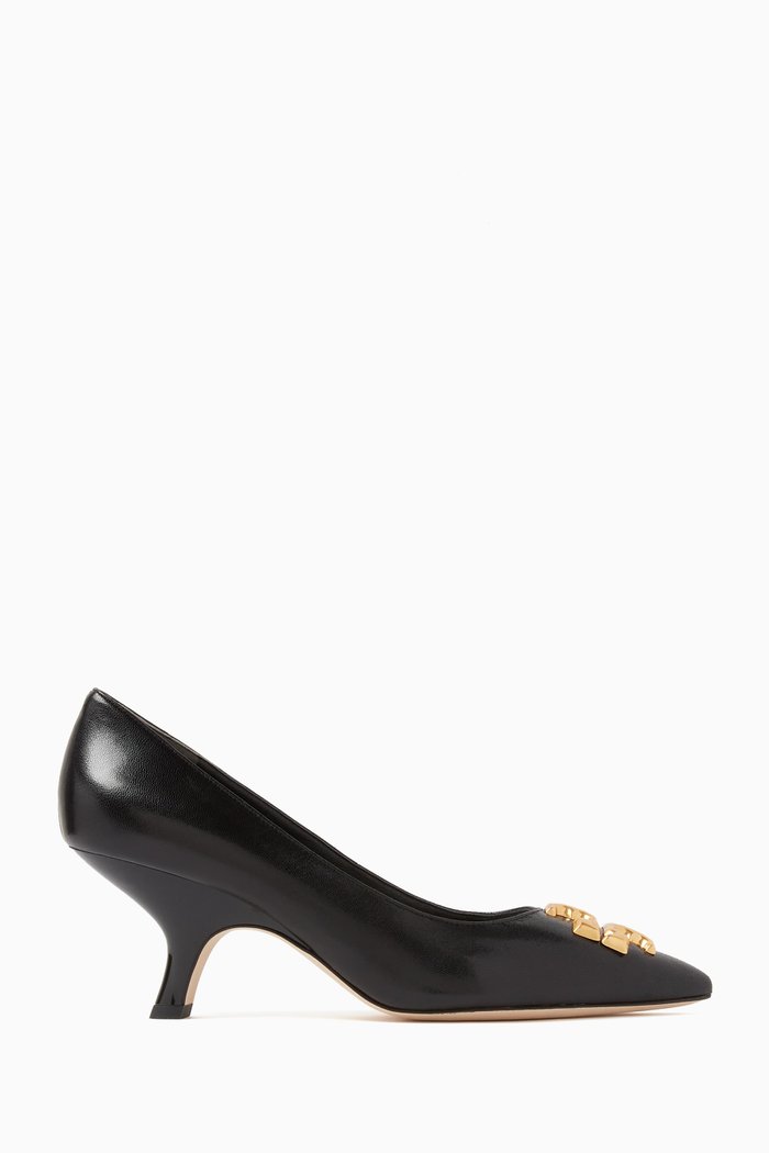 

Eleanor Angled 65 Pumps in Leather, Black