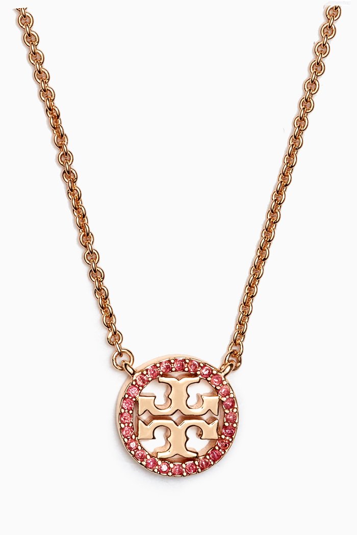 

Miller Pavé Crystal Logo Necklace in 18kt Gold-plated Brass