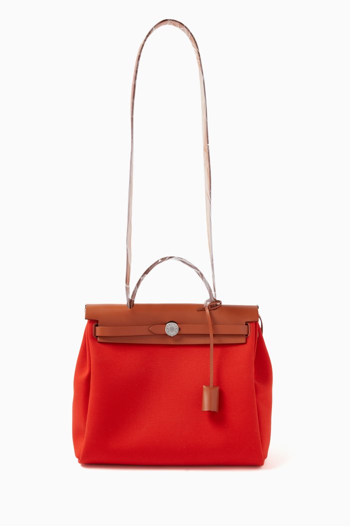 

Unused Herbag Zip 31 Bag in Vache Hunter Leather & Palladium Hardware, Orange