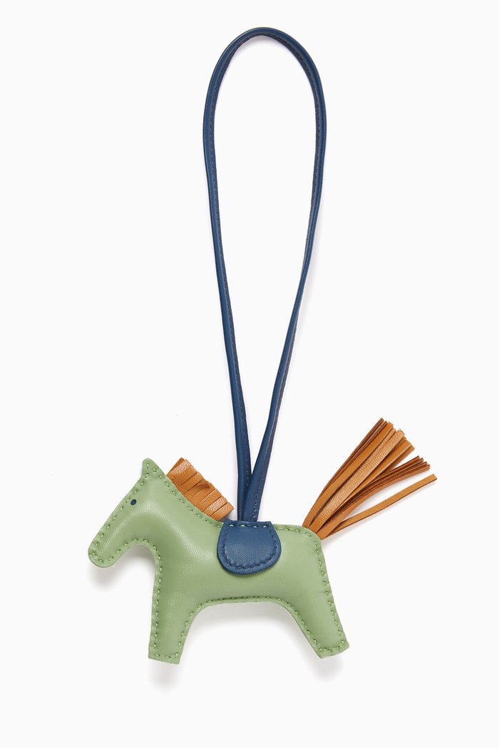 

Unused Rodeo Pegasus Charm in Milo Lambskin, Green