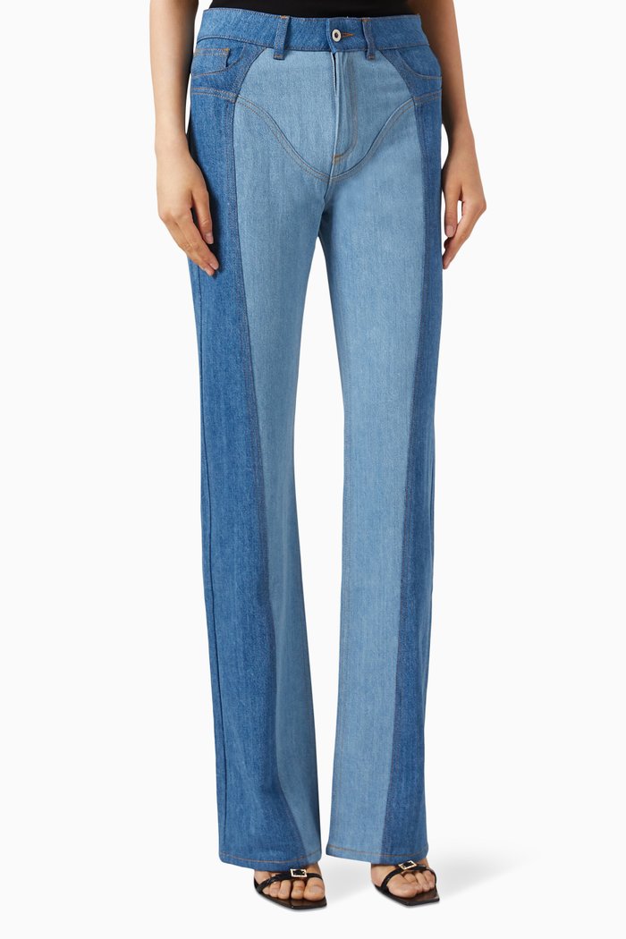 

Contrast Mid-rise Slim-fit Jeans, Blue