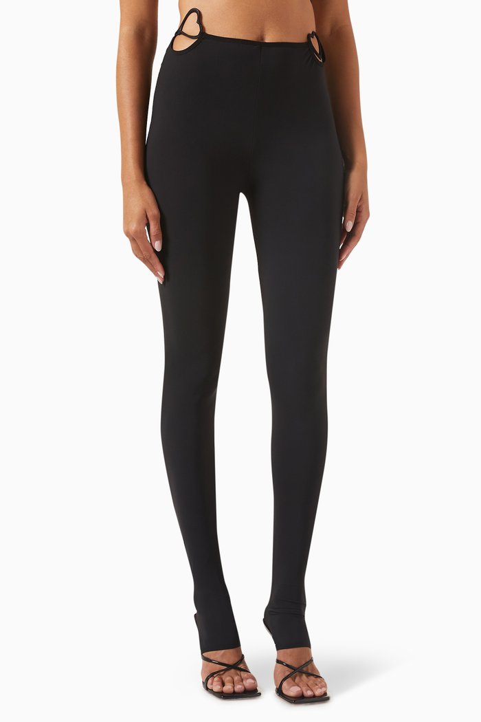 

Hip Heart Cut-out Leggings, Black