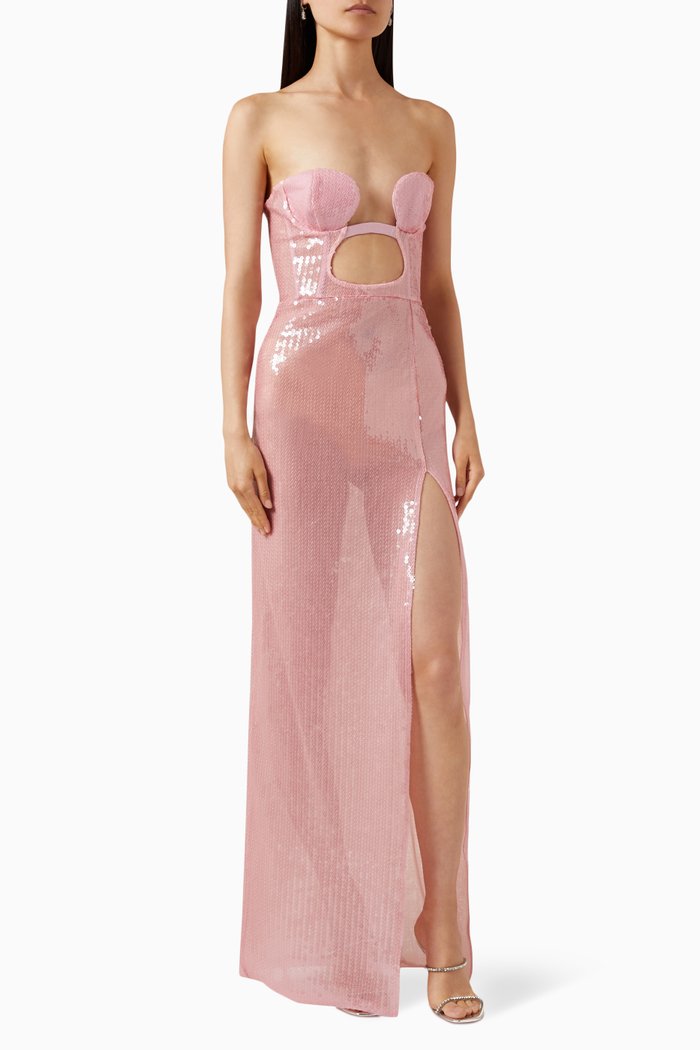 

Sequin-embellished Maxi Dress, Pink
