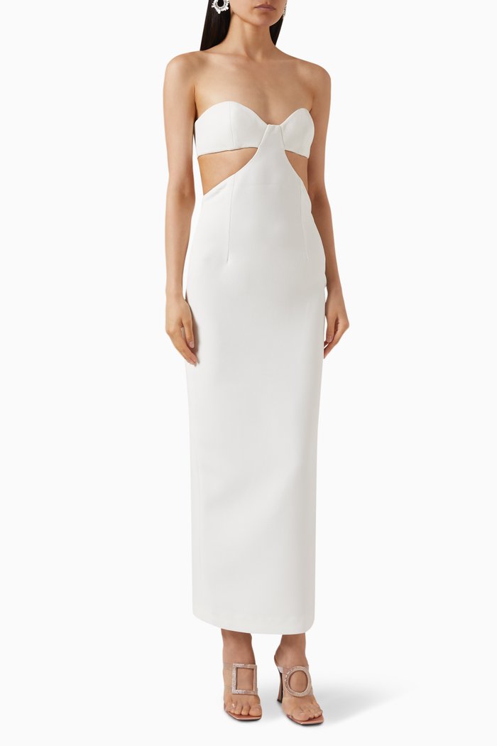 

Hestia Maxi Dress in Crepe, White