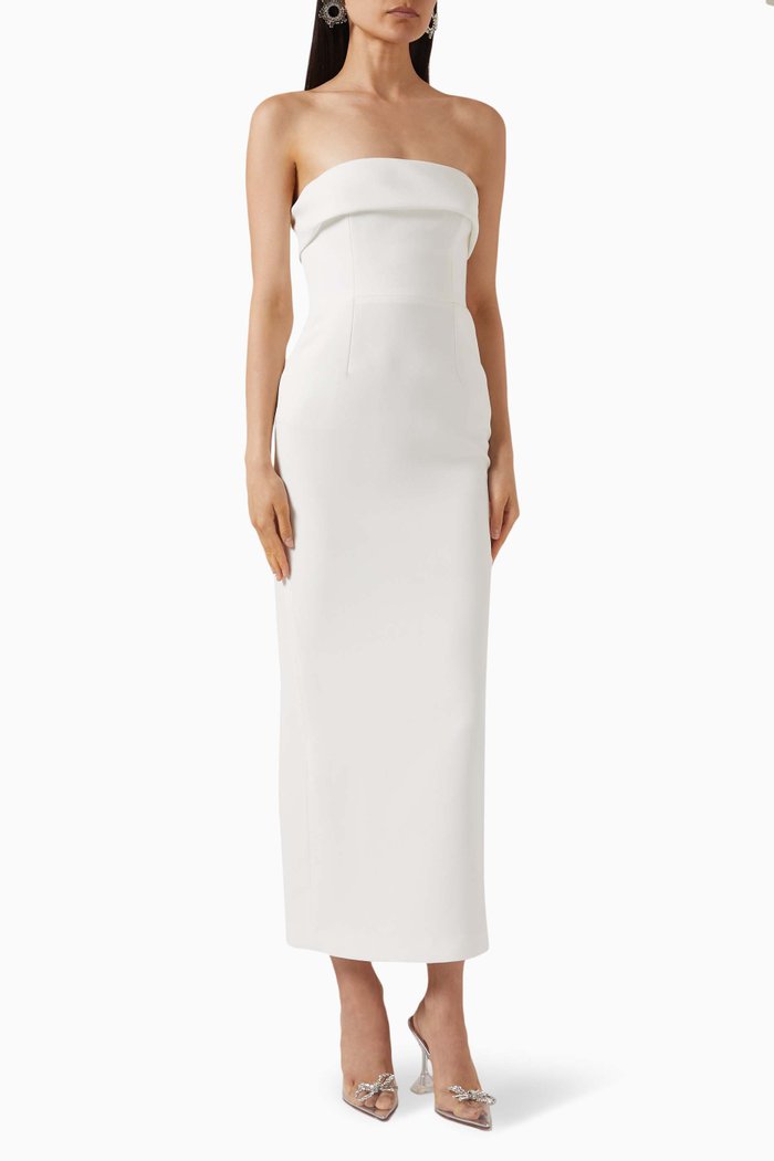 

Rhea Maxi Dress in Crepe, White