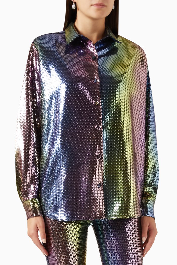 

Colette Shirt in Rainbow Sequins, Multicolour