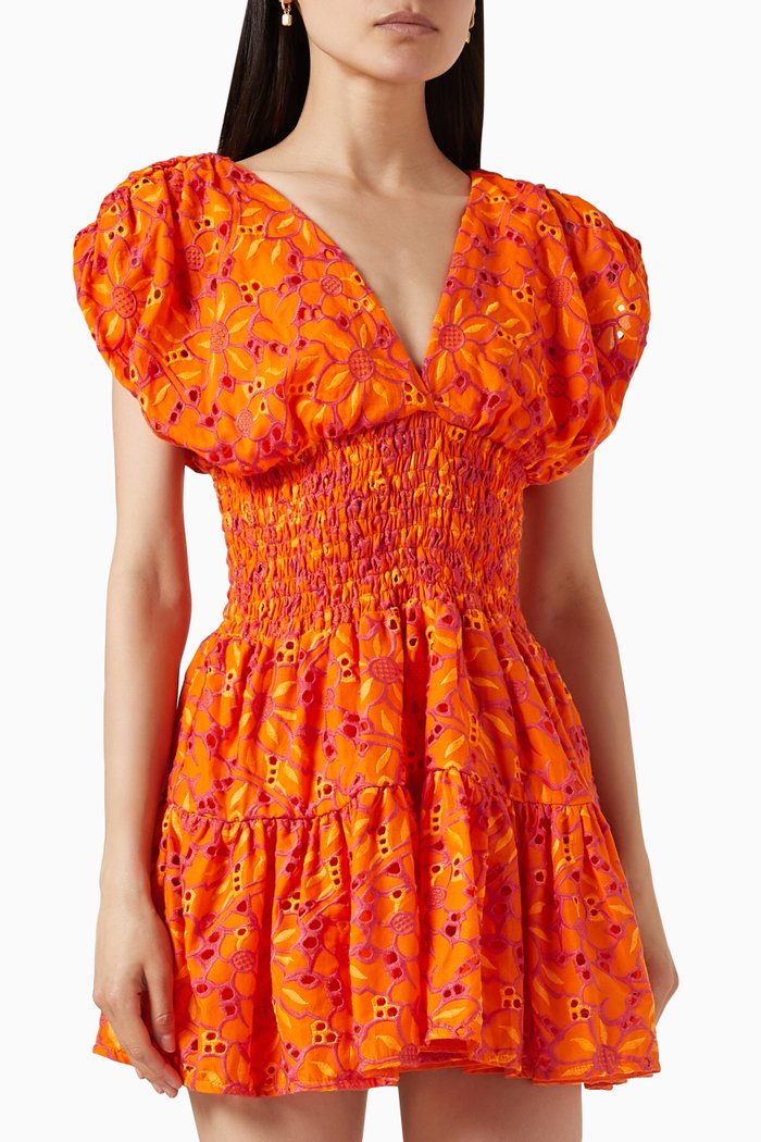 

Frida Mini Dress in Cotton, Orange