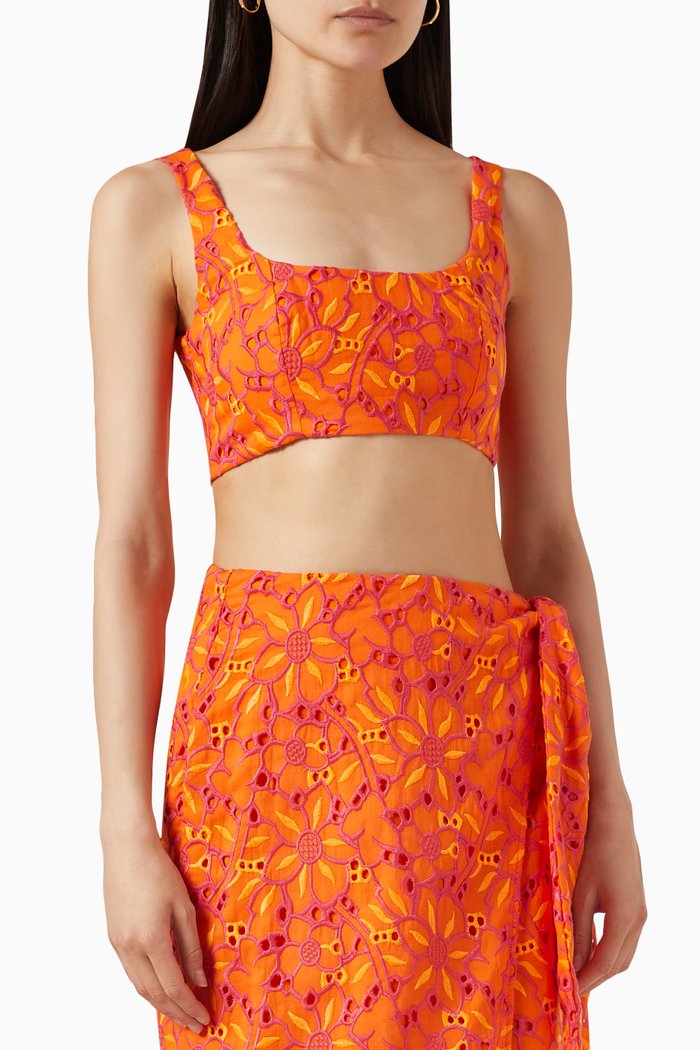 

Buleria Crop Top in Cotton, Orange
