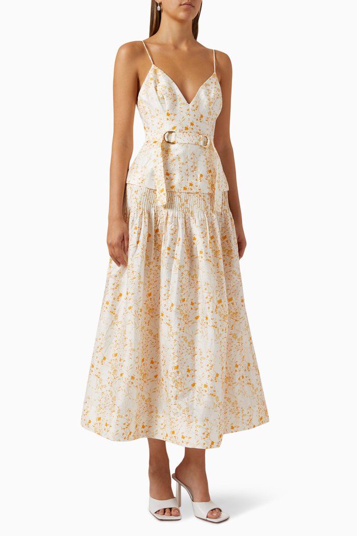 

Busby Dress in Linen Blend, Yellow