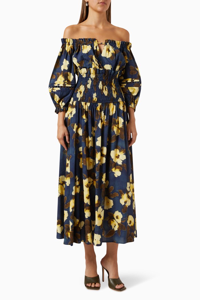 

Cooper Dress in Linen Blend, Blue