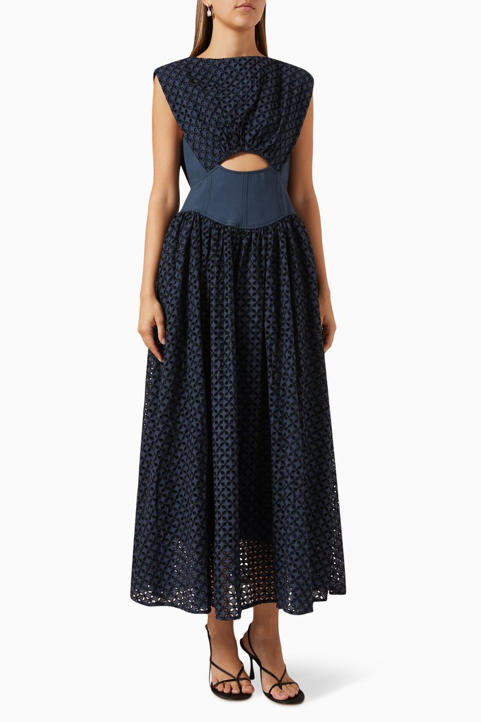 

Sutton Dress in Cotton, Blue
