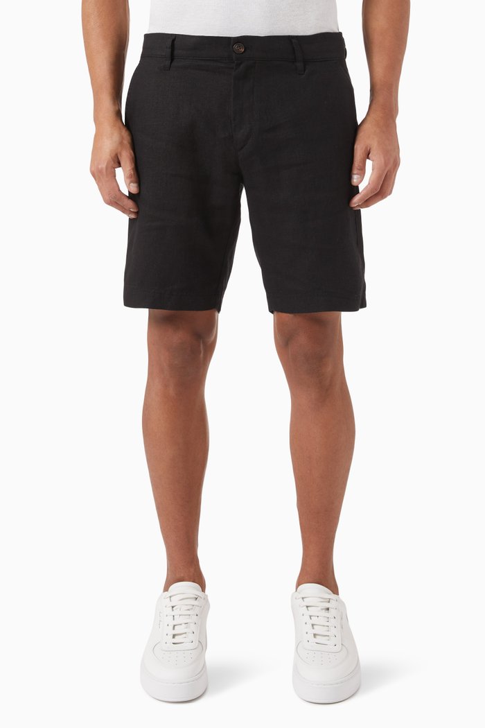 

Edmund Bermuda Shorts in Linen, Black