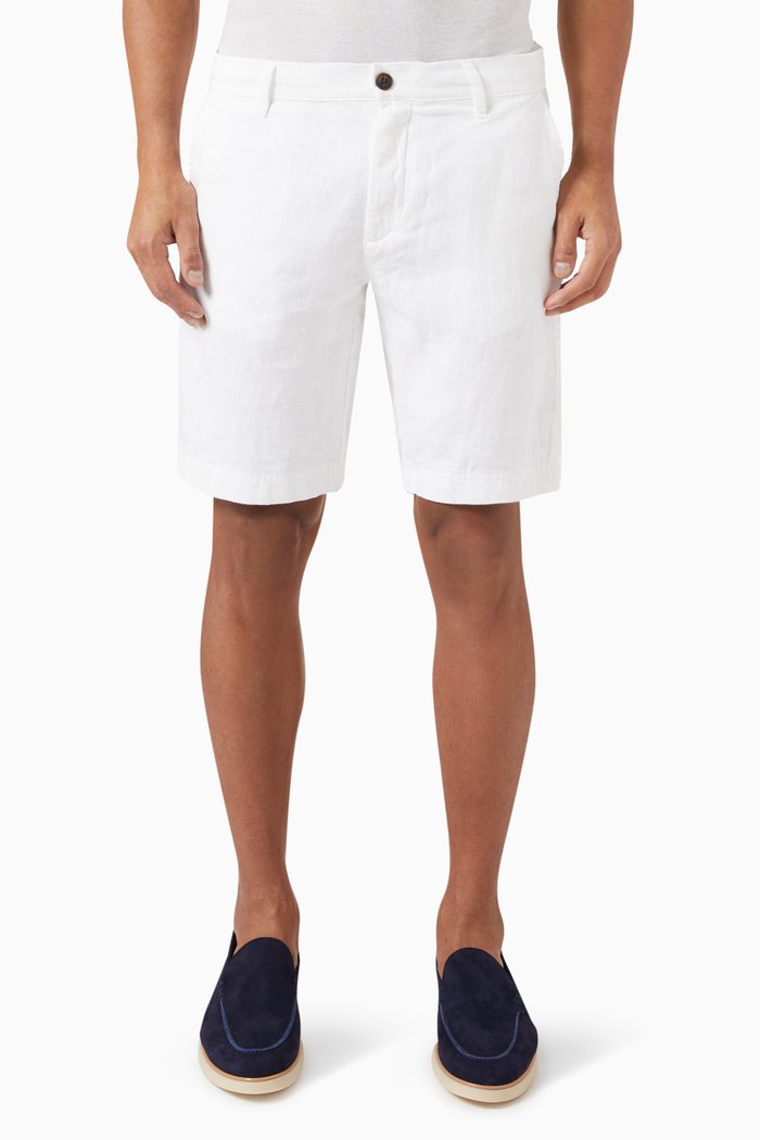 

Edmund Bermuda Shorts in Linen, White