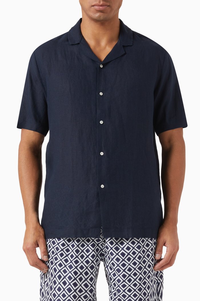 

Mars Shirt in Linen, Blue
