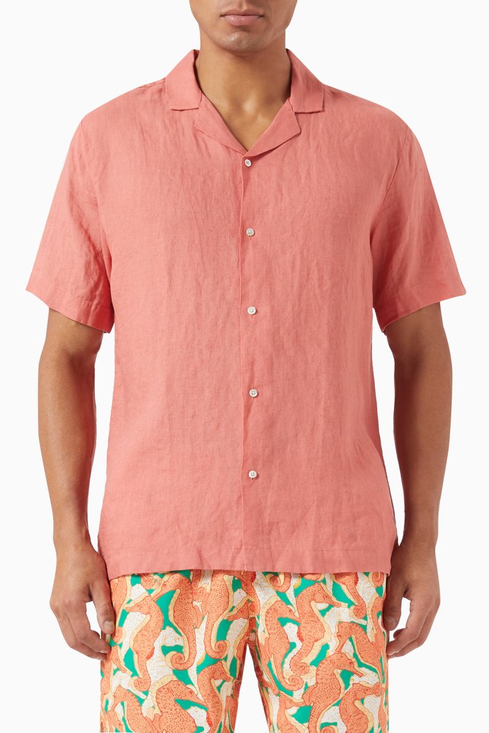 

Mars Shirt in Linen, Orange