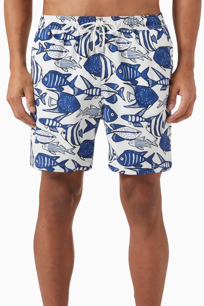 

Arthus Print Swim Shorts in Nylon, Grey