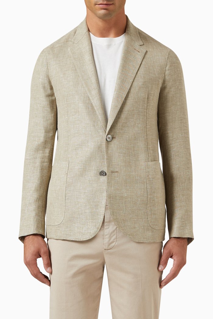 

Shirt Jacket in Wool & Linen, Neutral