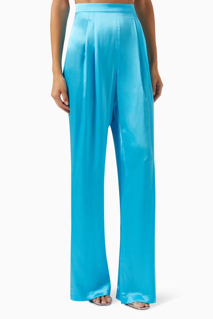 

Alissa Pants in Satin, Blue