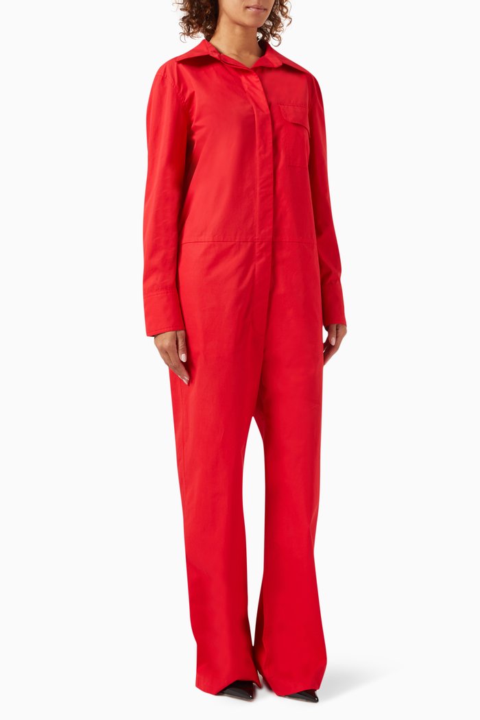 

Valentino Jumpsuit in Compact Popeline, Red