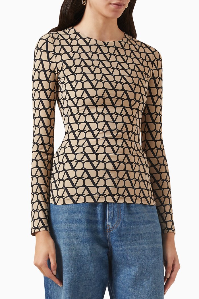 

Valentino Logo Top in Jersey, Black