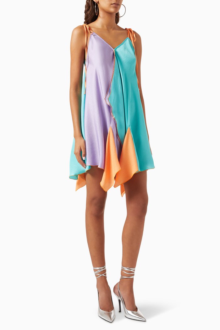 

Sage Handkerchief Colour-block Dress, Multicolour