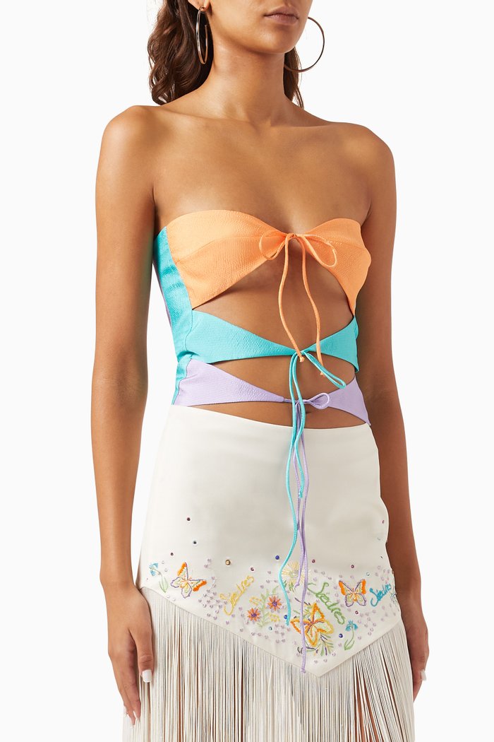 

Sunny Front-tie Top, Multicolour