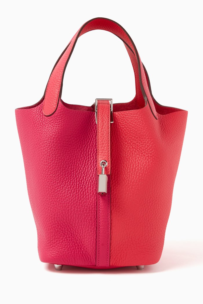 

Unused Picotin 18 Bag in Taurillon Clemence Leather & Palladium Hardware, Pink