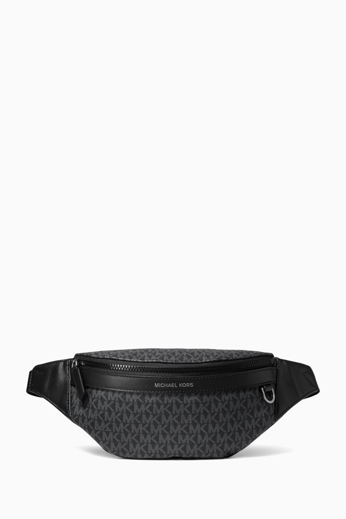 

Small Greyson Zip Belt Bag in Leather, Black